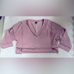Women's BDG light pink crop top w/ 3/4 sleeves - size Medium
